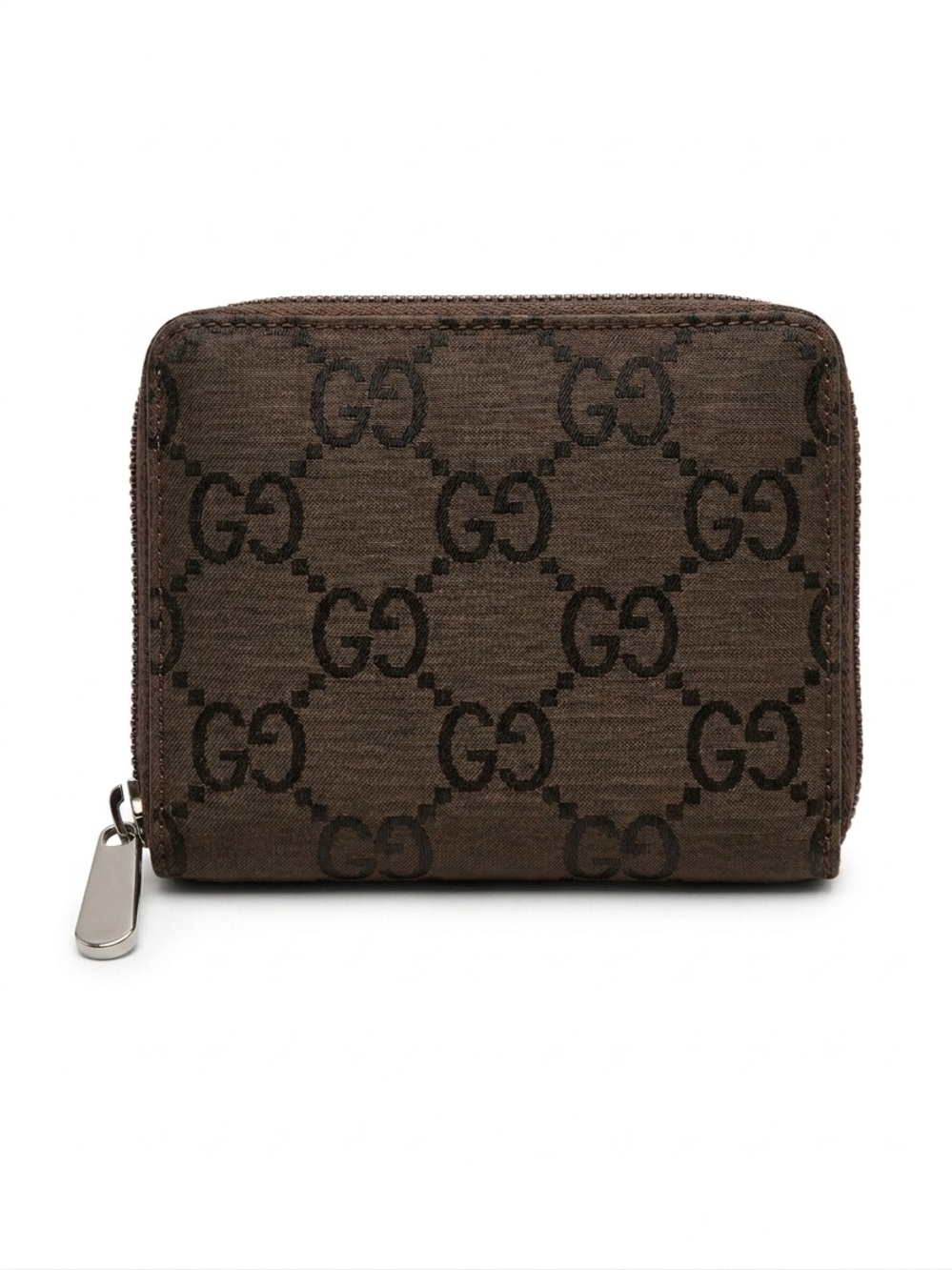 Gucci Brown GG Canvas Zip Wallet - Picture 1 of 6